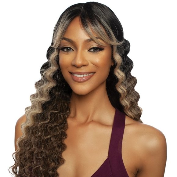 RCTD206 Brenna Mane Concept Lace Front Wig HD Transparent Curly Hair Bangs Crimp - Picture 4 of 5